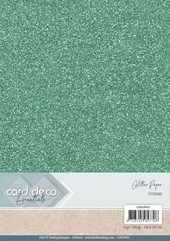  Card Deco Glitter karton A4 Ocean 230 g